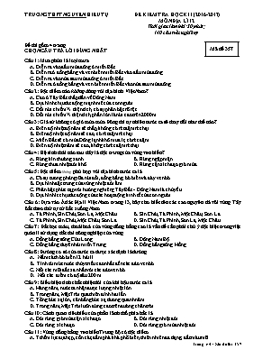 Đề kiểm tra học kì I Địa lí lớp 12 - Mã đề 357 - Năm học 2016-2017 - Trường THPT Nguyễn Hiếu Tự